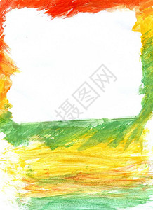 涂有红色黄和绿颜的抽象古阿希画背景图片