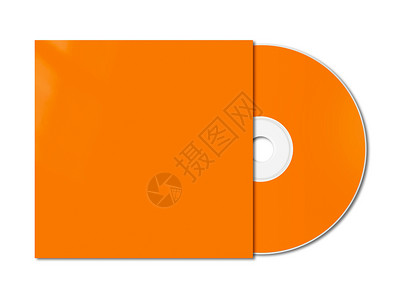 唱片封面橙色cddvd和封面模型模板隔离在白色橙色cddvd模型模板隔离在白色设计图片