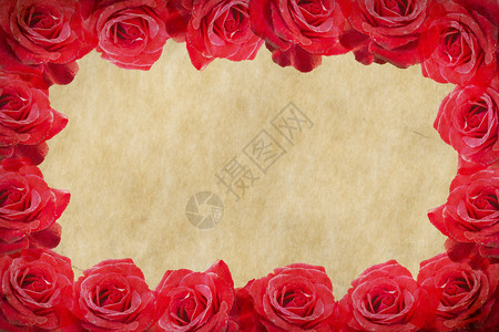 红色玫瑰框抽象背景图片