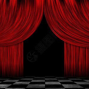 显示黑色背景的露天剧场窗帘或舞台图片