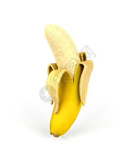 白底3D剥皮香蕉图片
