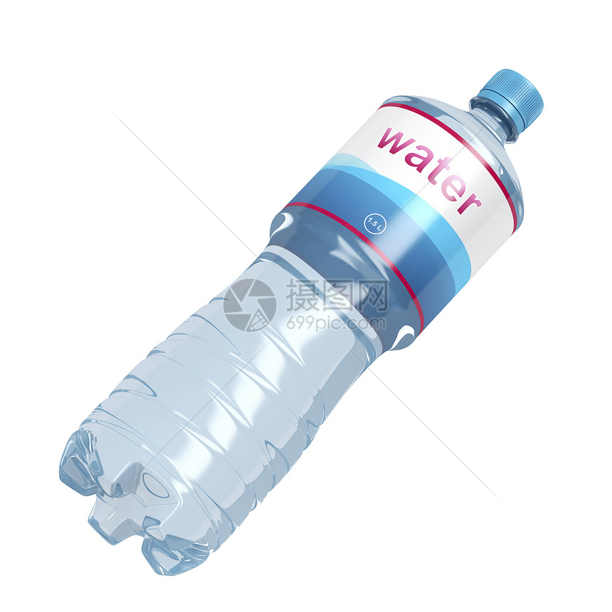 白色的瓶装水白色的装水背景的瓶装水隔离图片