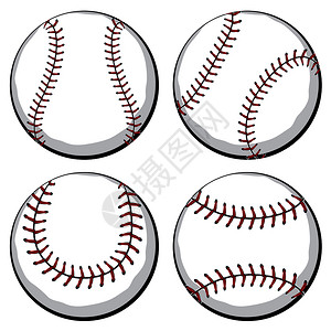 垒球四个风格的棒球体育器材图片