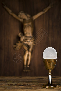 面包和葡萄酒圣杯主办者第一圣餐背景宗教高清图片素材