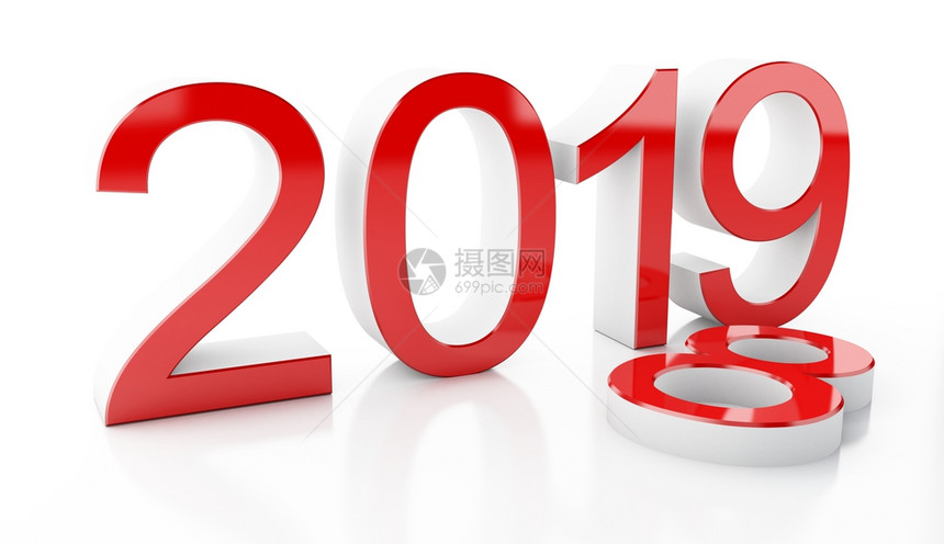 3d2019铸造者图像新的2019年孤立在白色背景上图片