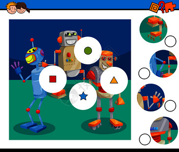 机器人儿童拼图游戏图片