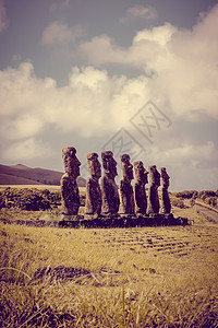 Moais雕像hukivster岛chilemos雕像ater岛图片