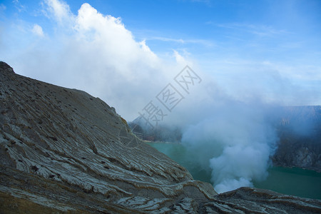 刚果熔岩火口湖火山伊延雅瓦印地安闪亮多彩的生动主题背景