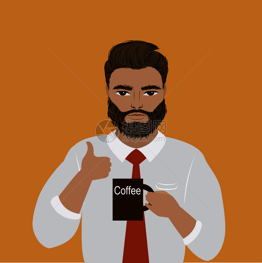 商人或持有咖啡杯卡通库存病媒说明的办公室工人商或持有咖啡杯的办公室工人图片