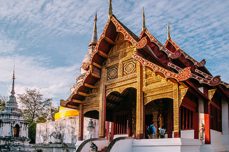 1月4号209年1月4日Chiangmthlndphrasinghtemplviharnlikmwhtsingh古老的Lan建筑风格标志背景