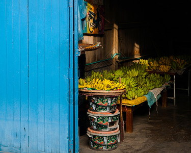 当地市场香蕉店泰国图片