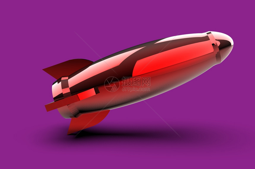 火箭太空船三维渲染隔离紫色火箭飞船三维渲染图片