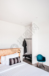 白色现代酒店风格卧室摄图片