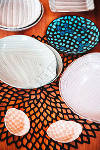 现代日本陶瓷器和板设计精美的图形案和纹理图片