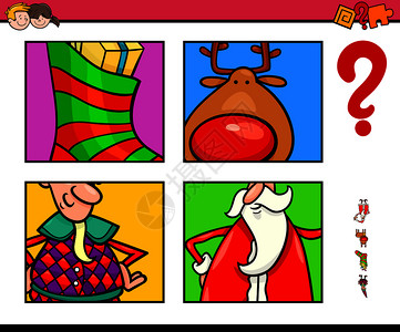 儿童圣诞节角色主题教育游戏插图图片