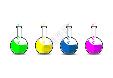 彩色实验室烧杯卡通矢量设计元素图片
