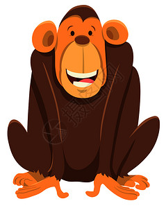 卡通可爱的黑猩猩图片