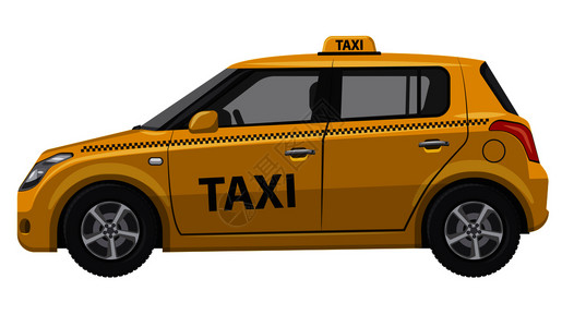 黄色出租车掀背车的插图背景图片