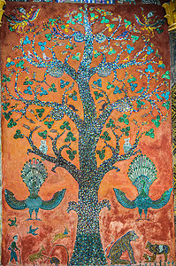 一种大壁画名为生命之树高清图片