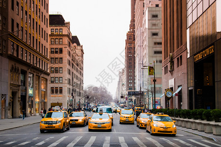 曼哈顿纽约市黄色出租车图片