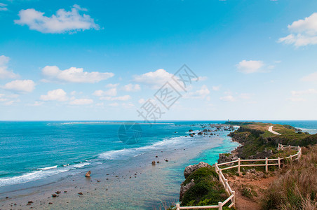 美丽的热带海晶清澈的绿水东斗篷广阔的景色象牙冰牛崎宫子岛秋野雅潘背景图片