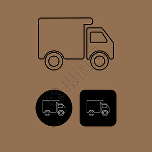 配有运输各种货物的卡车车厢图片