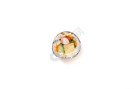 空白背景上单个的海苔寿司图片