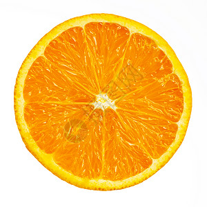白色背景上的橙切片被孤立图片