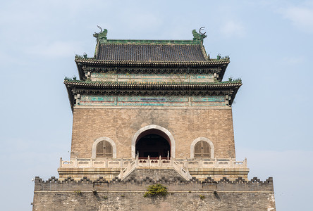 北京历史钟楼背景图片