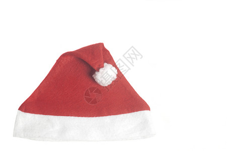 圣诞老人的红色圣诞帽隔离在白色圣诞老人红色圣诞帽图片