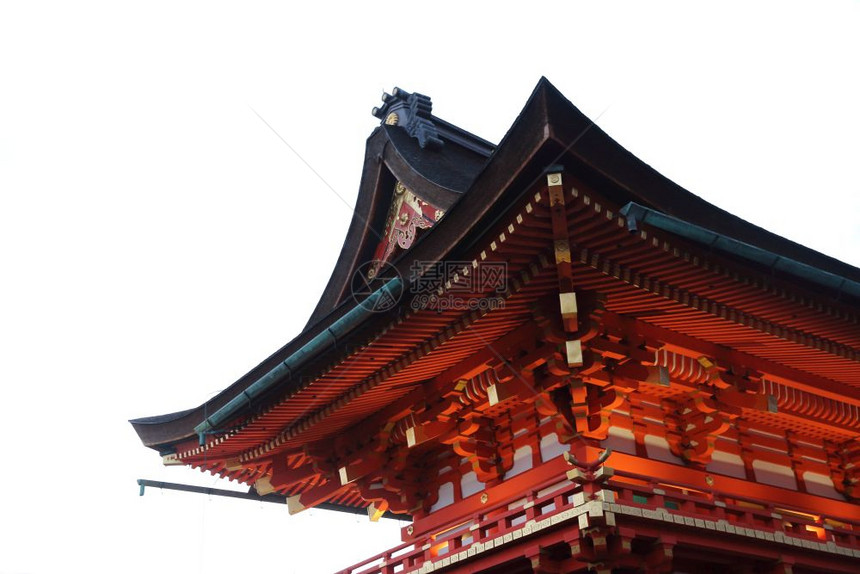 白种背景与世隔绝的京都日本神庙Taish神庙fuminarjpnestmpantishoetari图片