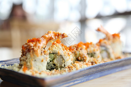 虾鱼寿司日本食天麸罗高清图片素材