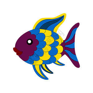 浅的彩色鱼图画背景图片