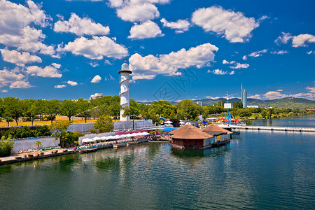澳洲首府维雅纳德努比海岸观的多瑙河高清图片