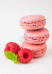 粉红甜点蛋糕玛卡龙或马图片