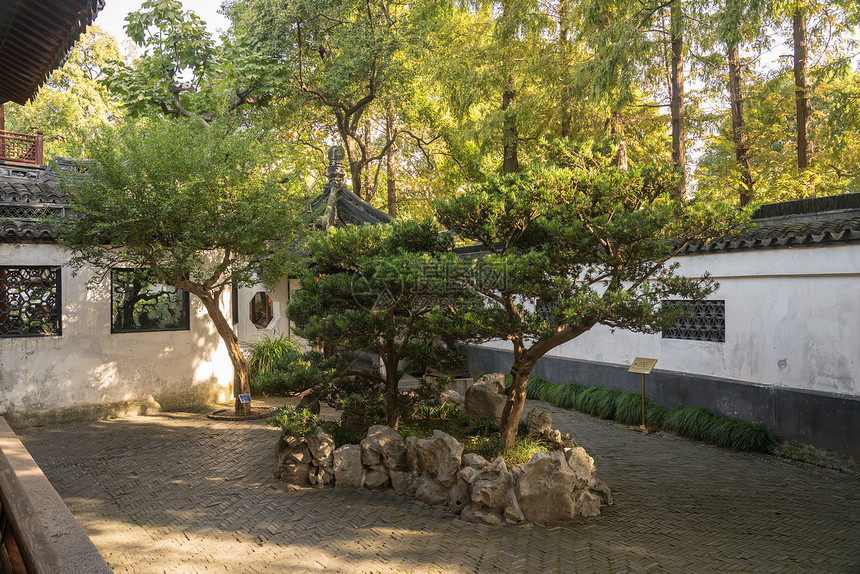 上海老城区豫园或豫园中的植树小院上海豫园小院图片