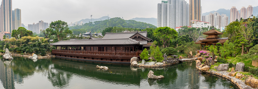 南连花园的全景由洪公Chiln尼姑妇南连花园位于红公的钻石山地区图片