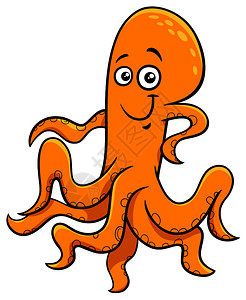 彩色章鱼插画漫画 图片