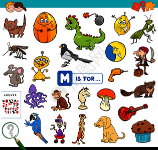 寻找图片中以字母M开头的元素语言高清图片素材