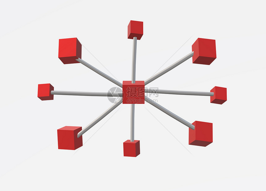 3d立方体在白色背景上被孤立全球计算机网络翻譯与立方体的抽象网络连接通信概念的隐喻图片