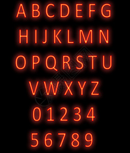 魔幻之夜字体黑色的红线字母表现代的线字体母表和数红色颜母和数体亮线符号背景