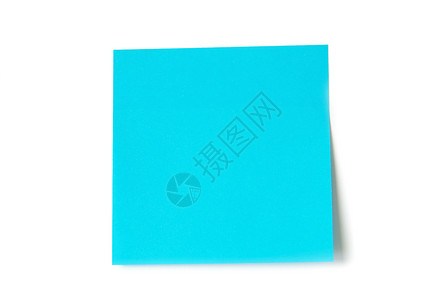 蓝色纸张白色背景上孤立的注解纸背景