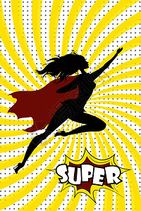 烟道女超级英雄双影和文本超级特写载于回溯漫画流行艺术风格stock矢量插图女超级英雄双影和文本超级特写载于回溯漫画a插画