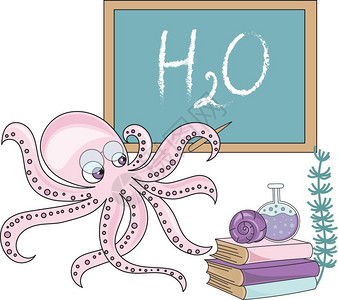 章鱼学校教育卡通漫画 图片