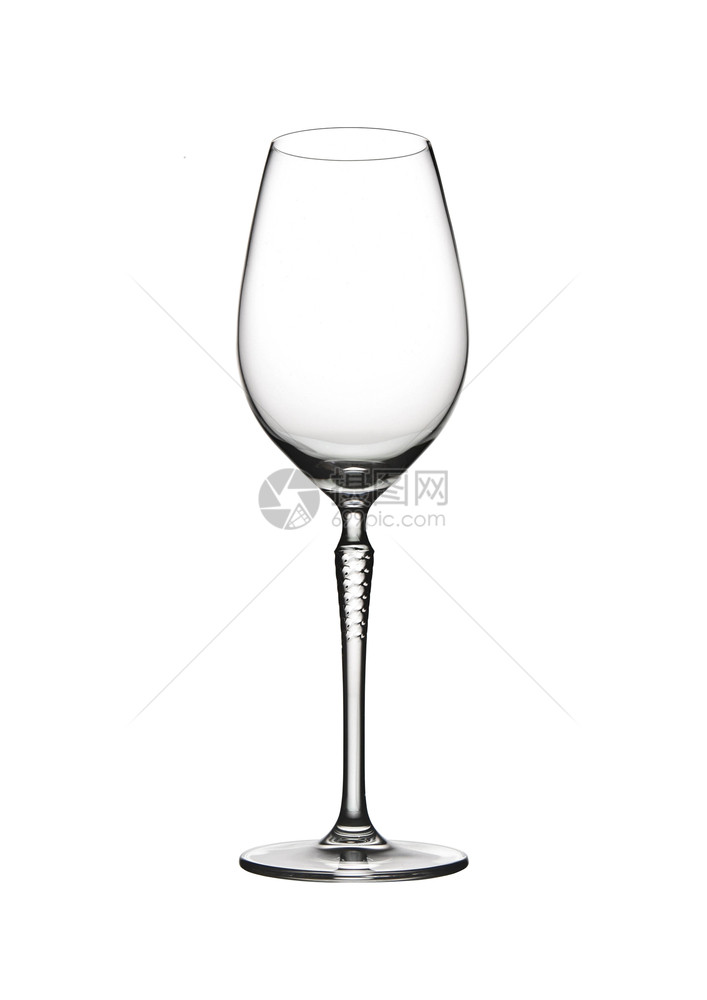 白色背景上的空葡萄酒杯适合吧和餐厅图片