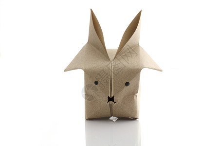 利用回收的纸工艺来回收干燥兔子图片