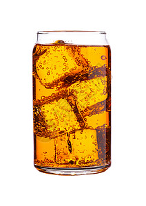 立方体冰块儿含白底冰的碳酸苏打饮料背景