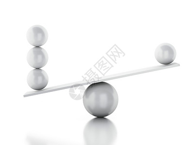 3d说明平衡于锯的方面平衡概念白色背景背景图片