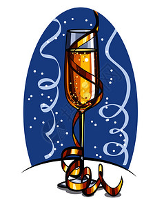 金色香槟香槟杯插画