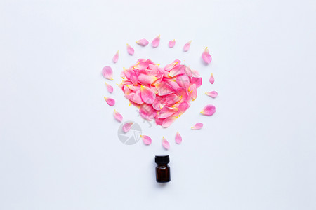 白底的芳香治疗用花瓶的香基本油高清图片
